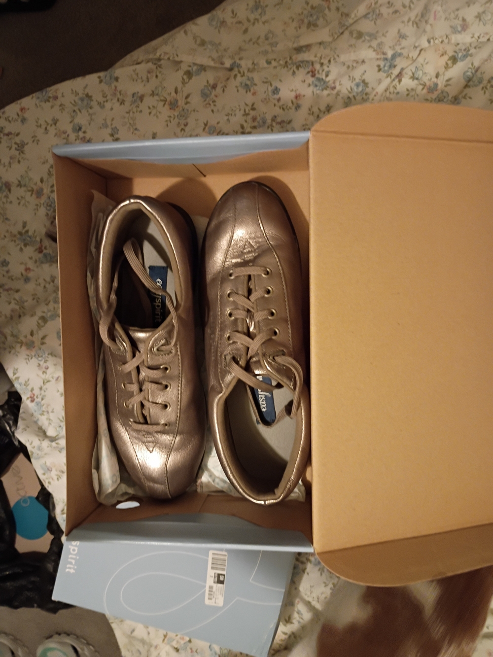 Women’s Metallic Taupe Lace-Up Sneakers